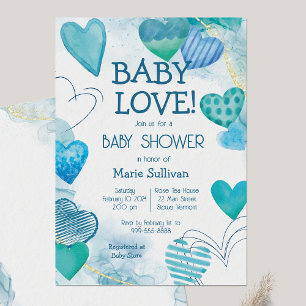 Baby Love Valentine's Theme Baby Shower Invitation