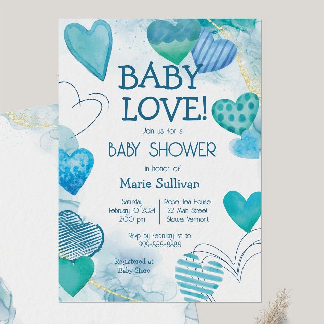 Baby Love Valentine's Theme Baby Shower Invitation (Creator Uploaded)