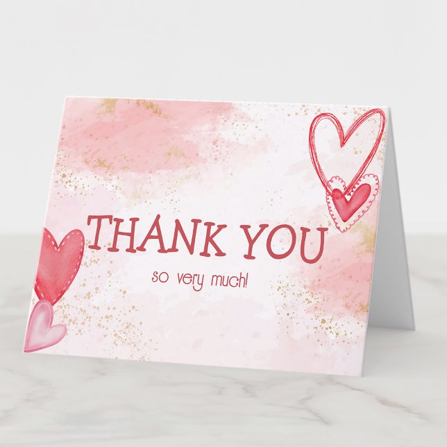 Baby Love Valentine's Theme Thank You Card (Creator Uploaded)
