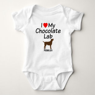 Baby Loves Chocolate Lab Dog Baby Bodysuit