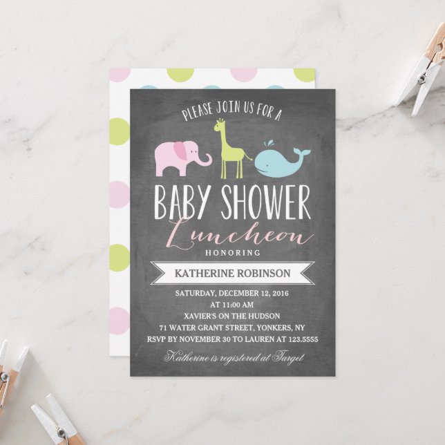 Baby Luncheon | Baby Shower Invitation (Front/Back In Situ)