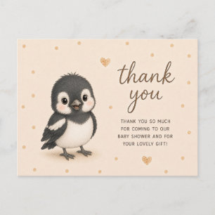 Baby Magpie Baby Shower Thank You Postcard