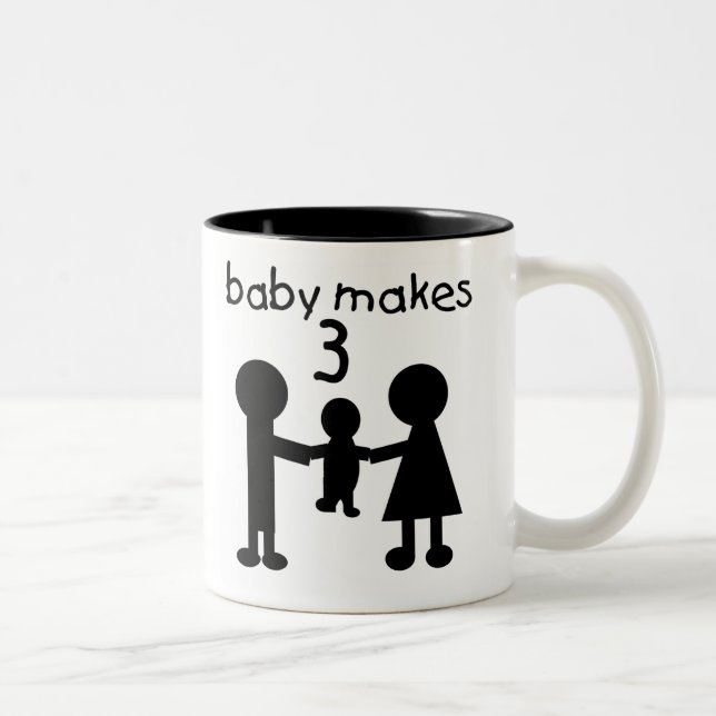 Baby Makes 3 Two-Tone Coffee Mug (Right)