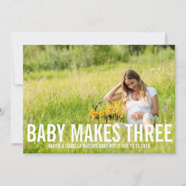 Baby Makes Three | Pregnancy Announcement (Front)