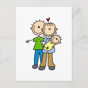 Baby Makes Three T-shirts and Gifts Postcard