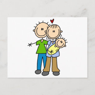 Baby Makes Three T-shirts and Gifts Postcard