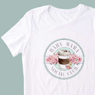 Baby Mama Social Club Aqua and Pink  Tri-Blend Shirt