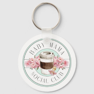 Baby Mama Social Club Aqua Key Ring