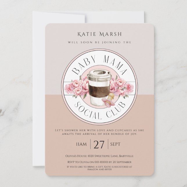 Baby Mama Social Club - Baby Shower Invitation (Front)