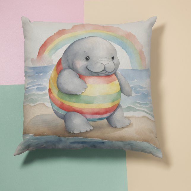Baby Manatee Rainbow Cushion (Creator Uploaded)