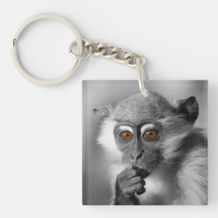 Baby Mangabey Monkey Key Ring