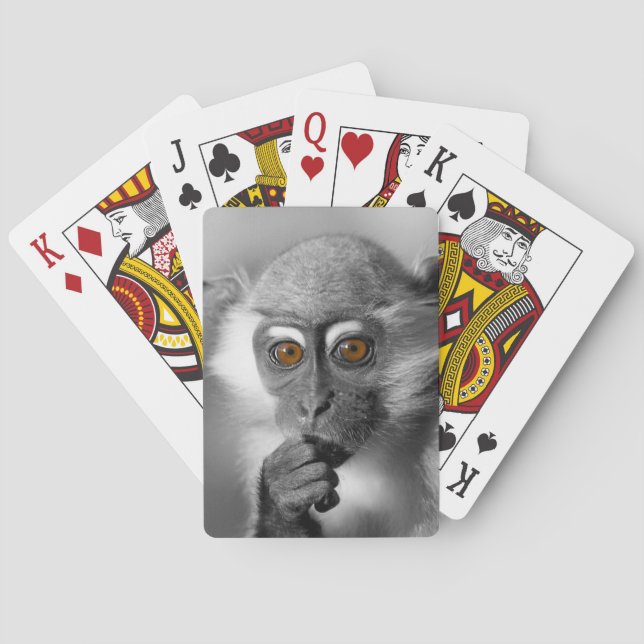 Baby Mangabey Monkey Playing Cards (Back)