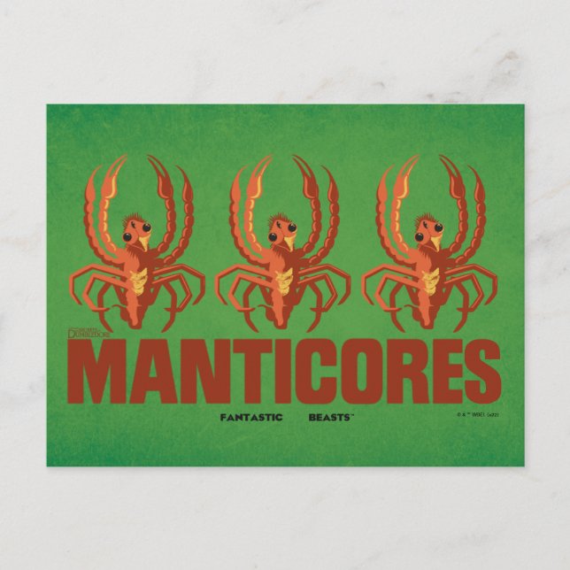 Baby Manticores Vintage Graphic Postcard (Front)
