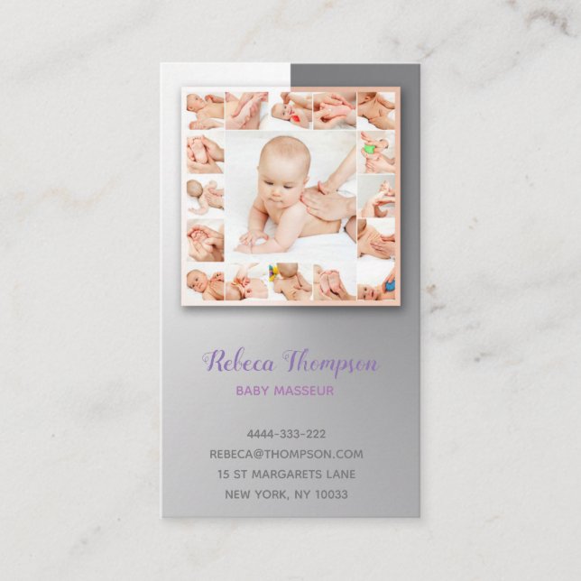 Baby Masseur Massage Specialist Physiotherapist Business Card (Front)