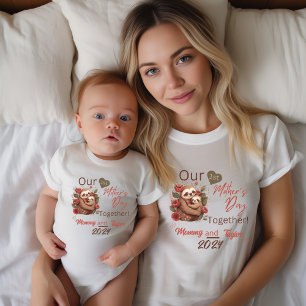 Baby Matching Sloth Our First Mother'sDay Together Baby Bodysuit