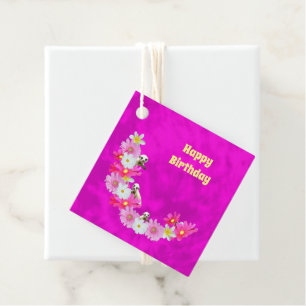 Baby Meerkat And Flowers, Birthday Gift Tags
