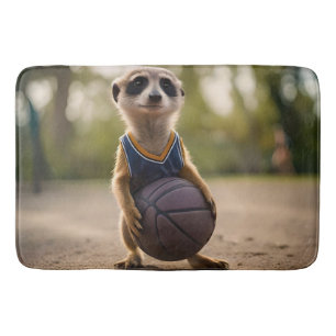 Baby Meerkat Basketball Player, Bath Mat