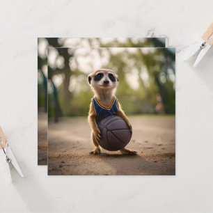 Baby Meerkat Basketball Player,  Invitation