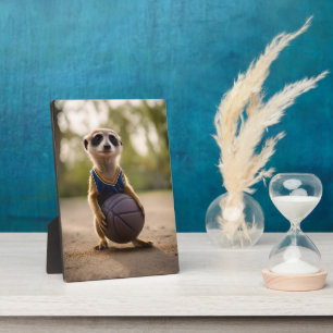 Baby Meerkat Basketball Player,  Plaque