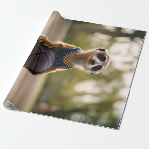 Baby Meerkat Basketball Player, Wrapping Paper