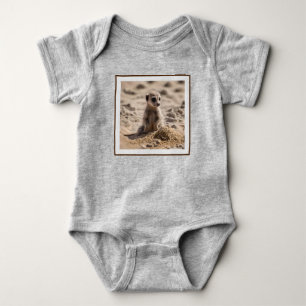 Baby Meerkat Playing In Sand,  Bodysuit