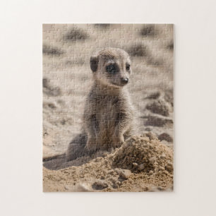 Baby Meerkat Playing In Sand, Jigsaw Puzzle
