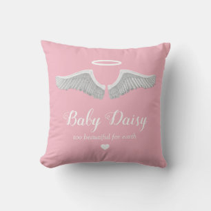 Baby Memorial Angel Child Girl Pink Cushion