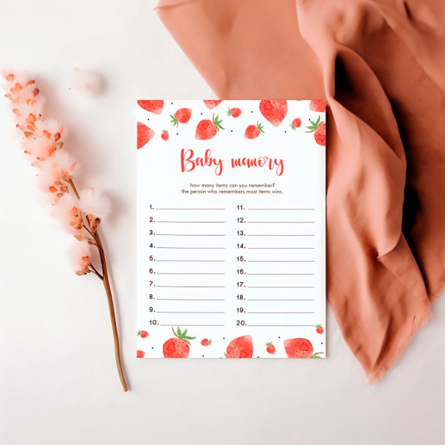 Baby Memory Game Card, Berry Sweet Baby Shower  Invitation (Creator Uploaded)