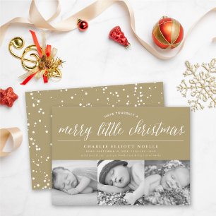 Baby Merry Little Christmas Photo Collage Card