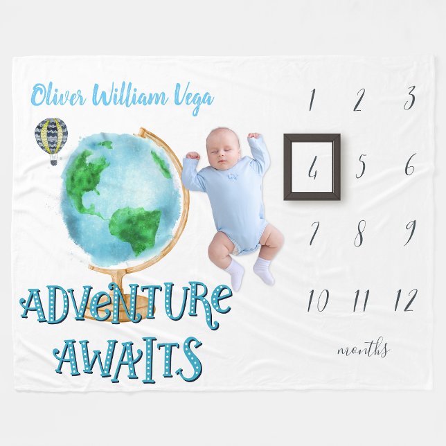 Baby Milestone Blanket | Months | Adventure Awaits (Creator Uploaded)