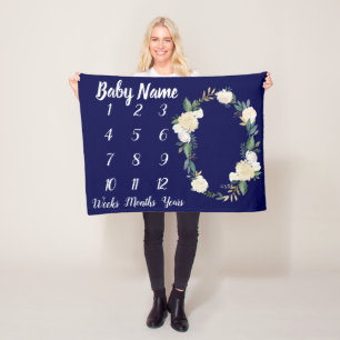 Baby Milestone Blanket Personalised Shower Gift