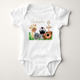 Baby Milestone Editable Month Personalised Zoo Bodysuit