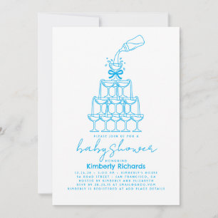 Baby Milk Bottle Champagne Tower Funny Baby Shower Invitation