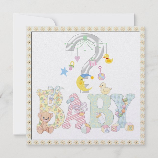 Baby Mobile Gender Reveal Party Invitation (Front)