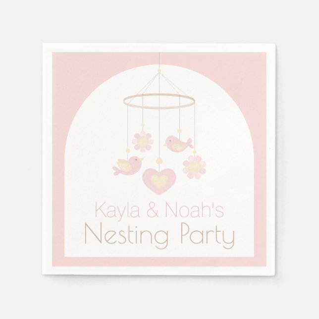 Baby Mobile Nesting Party Napkin (Front)