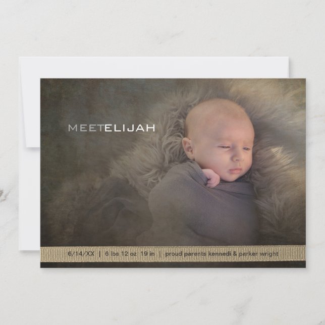 Baby Modern Gender Neutral Announcement (Front)