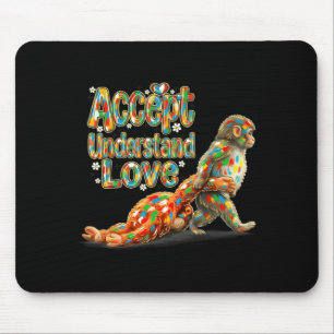 Baby monkey autism awareness accept understand mouse pad