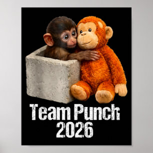 Baby monkey cute monkey team punch 2026 zoo poster