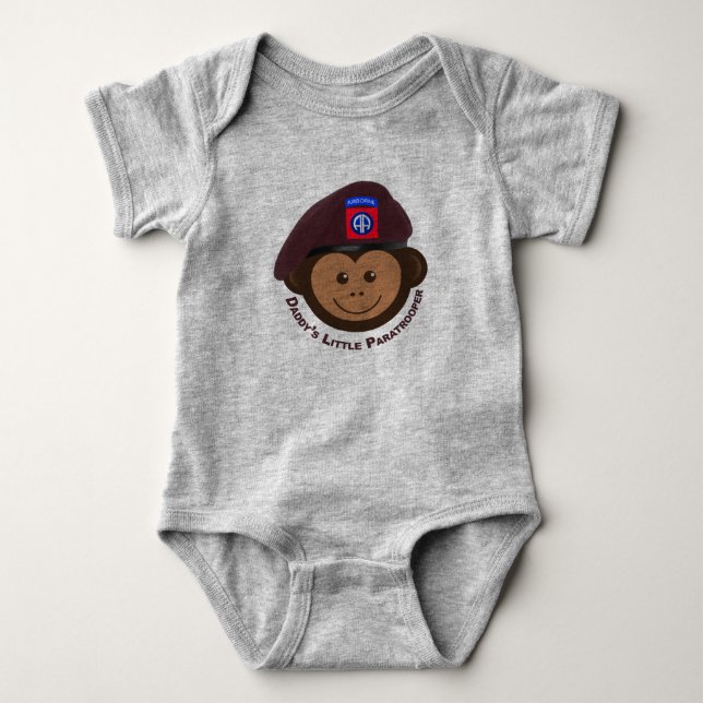 Baby Monkey “Daddy’s Little Paratrooper” Bodysuit (Front)