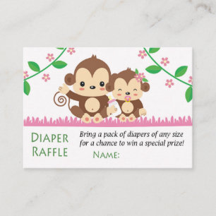 Baby Monkey Diaper Raffle Tickets