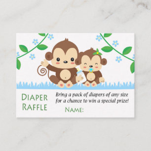 Baby Monkey Diaper Raffle Tickets