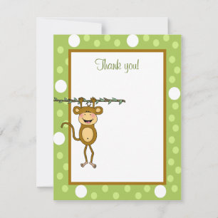 "Baby Monkey" Hanging Around Thank you note Card
