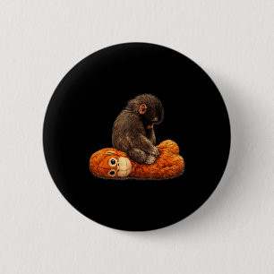 Baby monkey punch  6 cm round badge