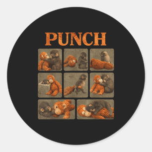 Baby monkey punch classic round sticker