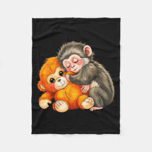 Baby monkey punch fleece blanket