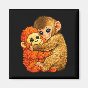 Baby monkey punch - funny monkey plush toy meme magnet