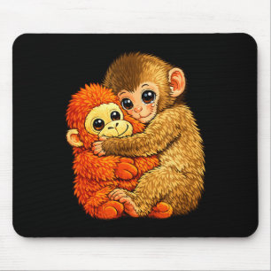 Baby monkey punch - funny monkey plush toy meme mouse pad