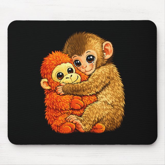 Baby monkey punch - funny monkey plush toy meme  mouse pad (Front)