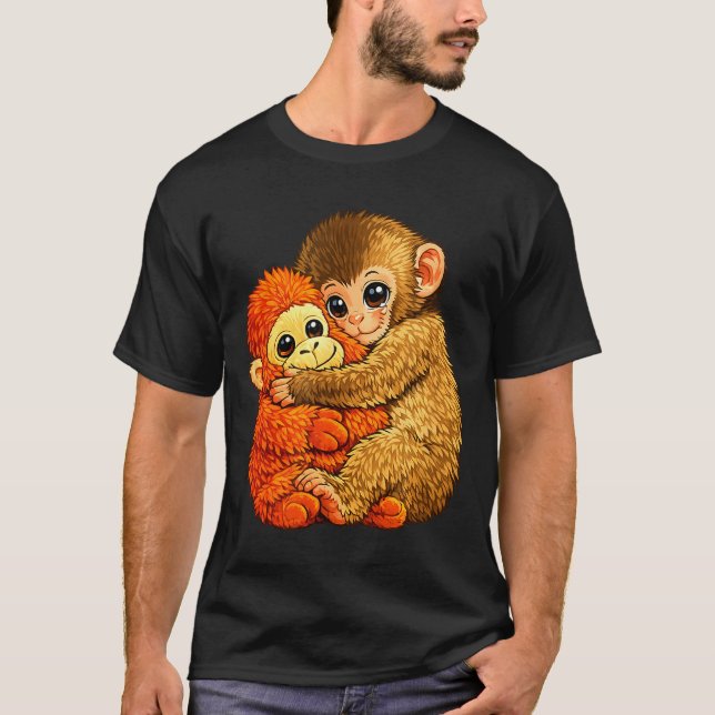 Baby monkey punch - funny monkey plush toy meme  T-Shirt (Front)