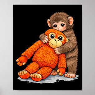 Baby monkey punch meme poster